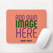 MODERN EDITABLE CORAL ORANGE IMAGE TEXT TEMPLATE マウスパッド (マウス)