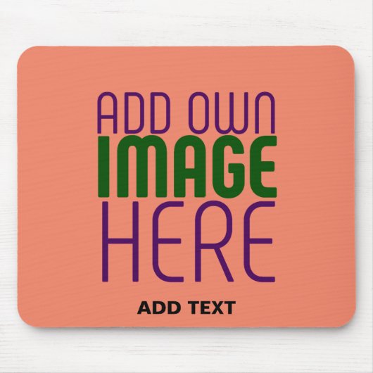 MODERN EDITABLE CORAL ORANGE IMAGE TEXT TEMPLATE マウスパッド (正面)