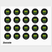 MODERN EDITABLE CUTE BLACK IMAGE TEXT TEMPLATE BAG ラウンドシール (シート)