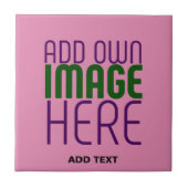  MODERN EDITABLE CUTE HOT PINK IMAGE TEXT TEMPLATE タイル (正面)