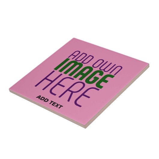  MODERN EDITABLE CUTE HOT PINK IMAGE TEXT TEMPLATE タイル (側面)