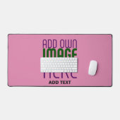 MODERN EDITABLE CUTE HOT PINK IMAGE TEXT TEMPLATE デスクマット (キーボード&マウス)