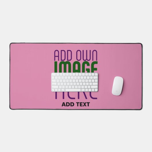 MODERN EDITABLE CUTE HOT PINK IMAGE TEXT TEMPLATE デスクマット (キーボード&マウス)