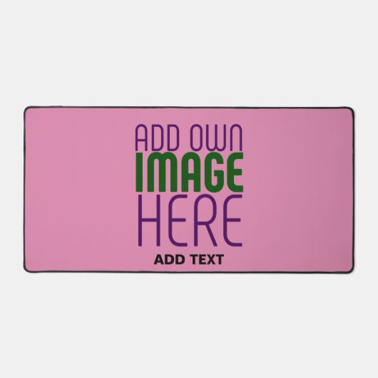 MODERN EDITABLE CUTE HOT PINK IMAGE TEXT TEMPLATE デスクマット (正面)