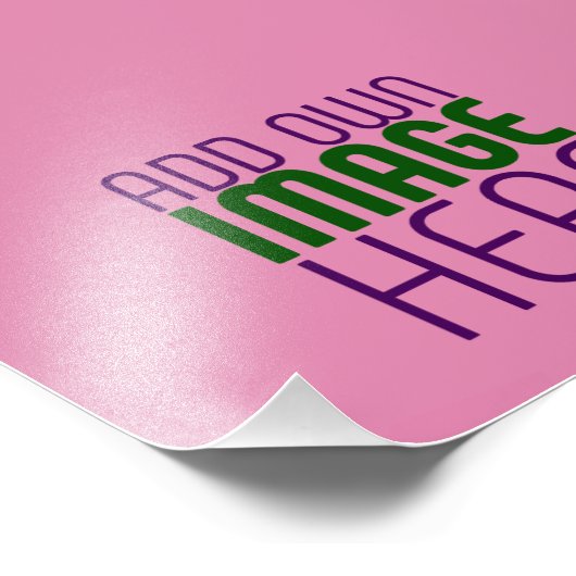 MODERN EDITABLE CUTE HOT PINK IMAGE TEXT TEMPLATE フォトプリント            (角)