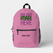 MODERN EDITABLE CUTE HOT PINK IMAGE TEXT TEMPLATE プリントバックパック (正面)