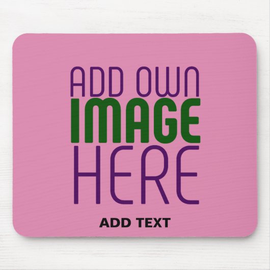 MODERN EDITABLE CUTE HOT PINK IMAGE TEXT TEMPLATE マウスパッド (正面)