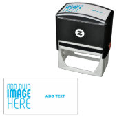 MODERN EDITABLE IMAGE TEXT TEMPLATE LIGHT BLUE セルフインキングスタンプ (インサイチュ)
