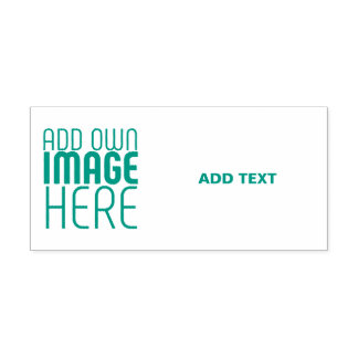MODERN EDITABLE IMAGE TEXT TEMPLATE TEAL GREEN セルフインキングスタンプ