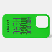 MODERN EDITABLE LIME GREEN IMAGE TEXT TEMPLATE iPhoneケース (裏面横)