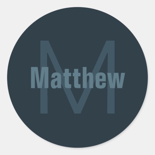 Modern Editable Name ラウンドシール (正面)