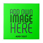  MODERN EDITABLE NEON GREEN IMAGE TEXT TEMPLATE タイル (正面)