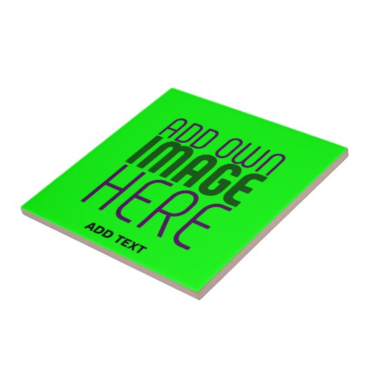  MODERN EDITABLE NEON GREEN IMAGE TEXT TEMPLATE タイル (側面)