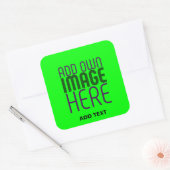 MODERN EDITABLE NEON GREEN IMAGE TEXT TEMPLATE BAG スクエアシール (封筒)