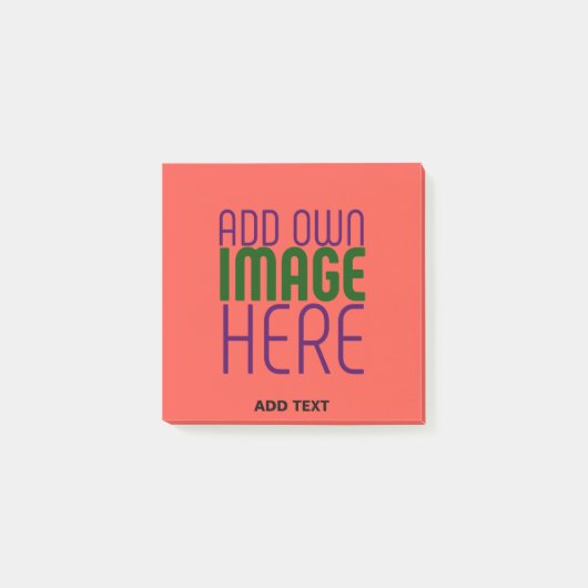 MODERN EDITABLE RED ORANGE IMAGE TEXT TEMPLATE ポストイット (正面)