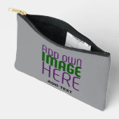 MODERN EDITABLE SIMPLE ASH IMAGE TEXT TEMPLATE アクセサリーポーチ (見開き)