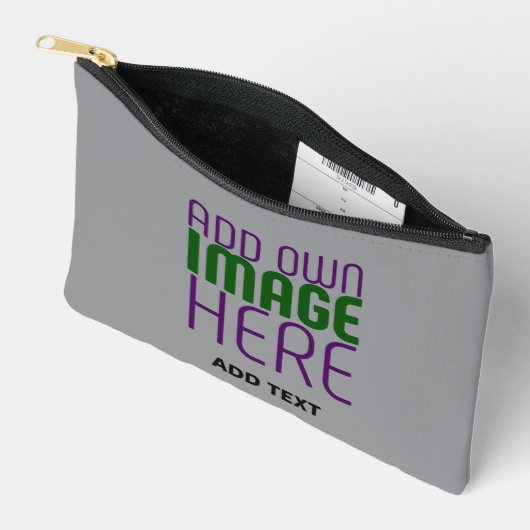 MODERN EDITABLE SIMPLE ASH IMAGE TEXT TEMPLATE アクセサリーポーチ (見開き)