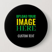 Modern Editable Simple Black Image and Text Design 缶バッジ (正面)