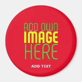 MODERN EDITABLE SIMPLE RED IMAGE TEXT TEMPLATE マグネット (正面)