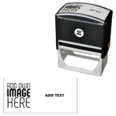 MODERN EDITABLE SIMPLE WHITE IMAGE TEXT TEMPLATE セルフインキングスタンプ (インサイチュ)