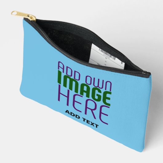 MODERN EDITABLE SWAG SKY BLUE IMAGE TEXT TEMPLATE アクセサリーポーチ (見開き)