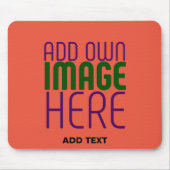 MODERN EDITABLE TOMATO RED IMAGE TEXT TEMPLATE マウスパッド (正面)
