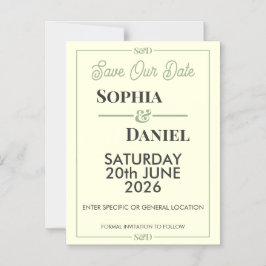 Modern Editable Wedding Save The Date Card マグネット招待状