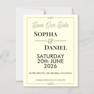 Modern Editable Wedding Save The Date Card マグネット招待状
