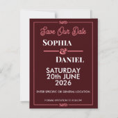 Modern Editable Wedding Save The Date Card マグネット招待状 (正面)