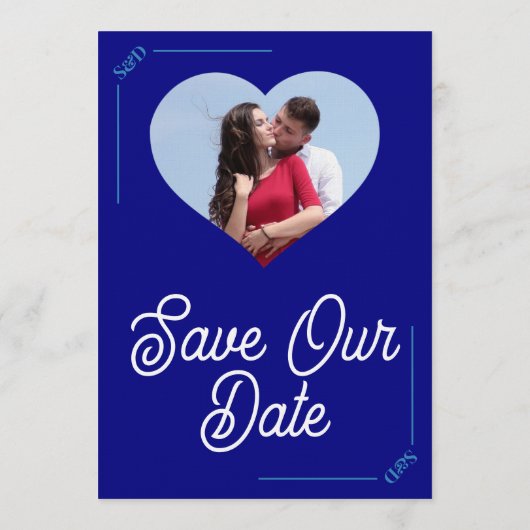 Modern Editable Wedding Save The Date Card 招待状 (裏面)