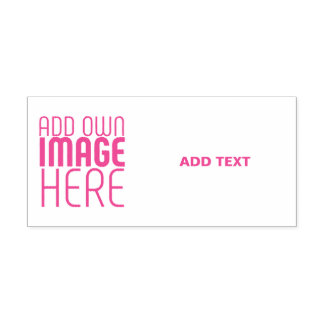 MODERN EDITABLE WHITE IMAGE TEXT TEMPLATE FUSCHIA セルフインキングスタンプ