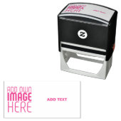 MODERN EDITABLE WHITE IMAGE TEXT TEMPLATE FUSCHIA セルフインキングスタンプ (インサイチュ)