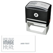 MODERN EDITABLE WHITE IMAGE TEXT TEMPLATE GRAY セルフインキングスタンプ (インサイチュ)