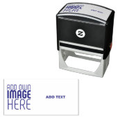 MODERN EDITABLE WHITE IMAGE TEXT TEMPLATE VIOLET セルフインキングスタンプ (インサイチュ)