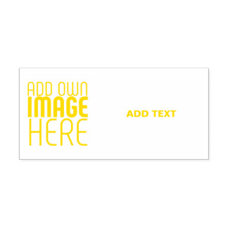 MODERN EDITABLE WHITE IMAGE TEXT TEMPLATE YELLOW セルフインキングスタンプ