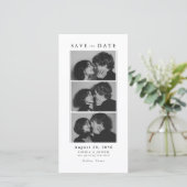 Modern Editorial Photo Strip Classic Serif Wedding セーブザデート (スタンド正面)