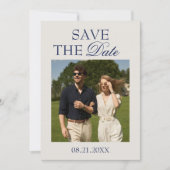 Modern Editorial Save the Date | Minimal Old Money 招待状 (正面)