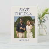 Modern Editorial Save the Date | Minimal Old Money 招待状 (スタンド正面)