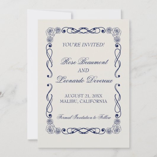 Modern Editorial Save the Date | Minimal Old Money 招待状 (裏面)