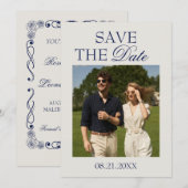 Modern Editorial Save the Date | Minimal Old Money 招待状 (正面/裏面)