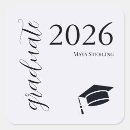 Modern Editorial Script 2026 Signature Graduation スクエアシール