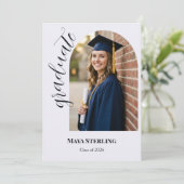 Modern Editorial Script Arched Graduation 2026  案内状 (スタンド正面)