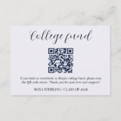 Modern Editorial Script College Fund Graduation QR エンクロージャーカード (正面)