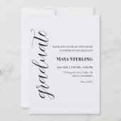 Modern Editorial Script Graduation  招待状 (正面)