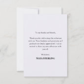 Modern Editorial Script Multi-Photo Graduation サンキューカード (裏面)