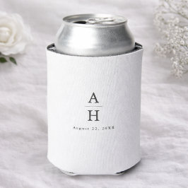 Modern Editorial Serif Monogram Wedding Can Cooler 缶クーラー