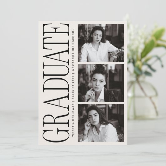 Modern Editorial Typography Graduate Announcement 招待状 (スタンド正面)