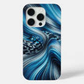 Modern Electric Blue Cyber Flow Phone Case  Case-Mate iPhoneケース (裏面)