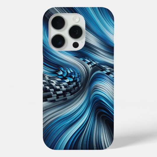 Modern Electric Blue Cyber Flow Phone Case  Case-Mate iPhoneケース (裏面)