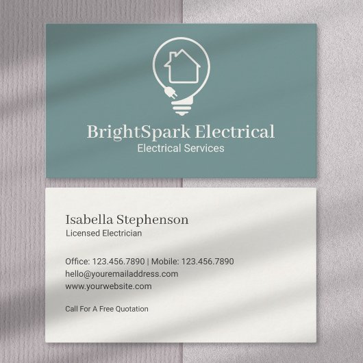 Modern Electrical Contractor Professional Minimal 名刺